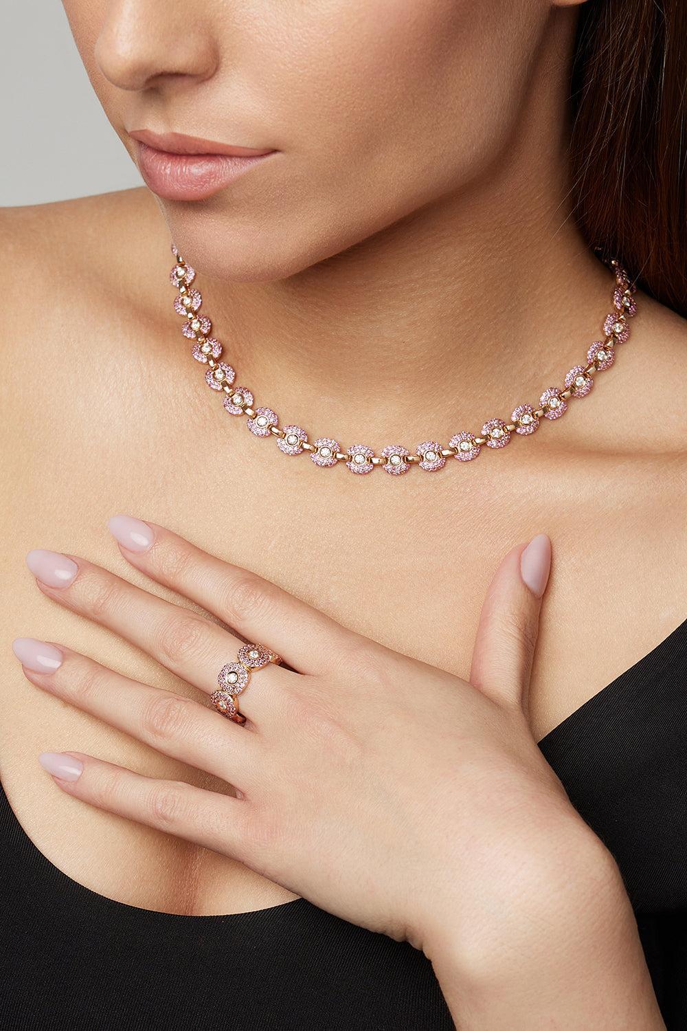 Pink Sapphire Diamond Babyghost Necklace-ROSE GOLD-JEWELRYFINE JEWELNECKLACE O-FULLORD