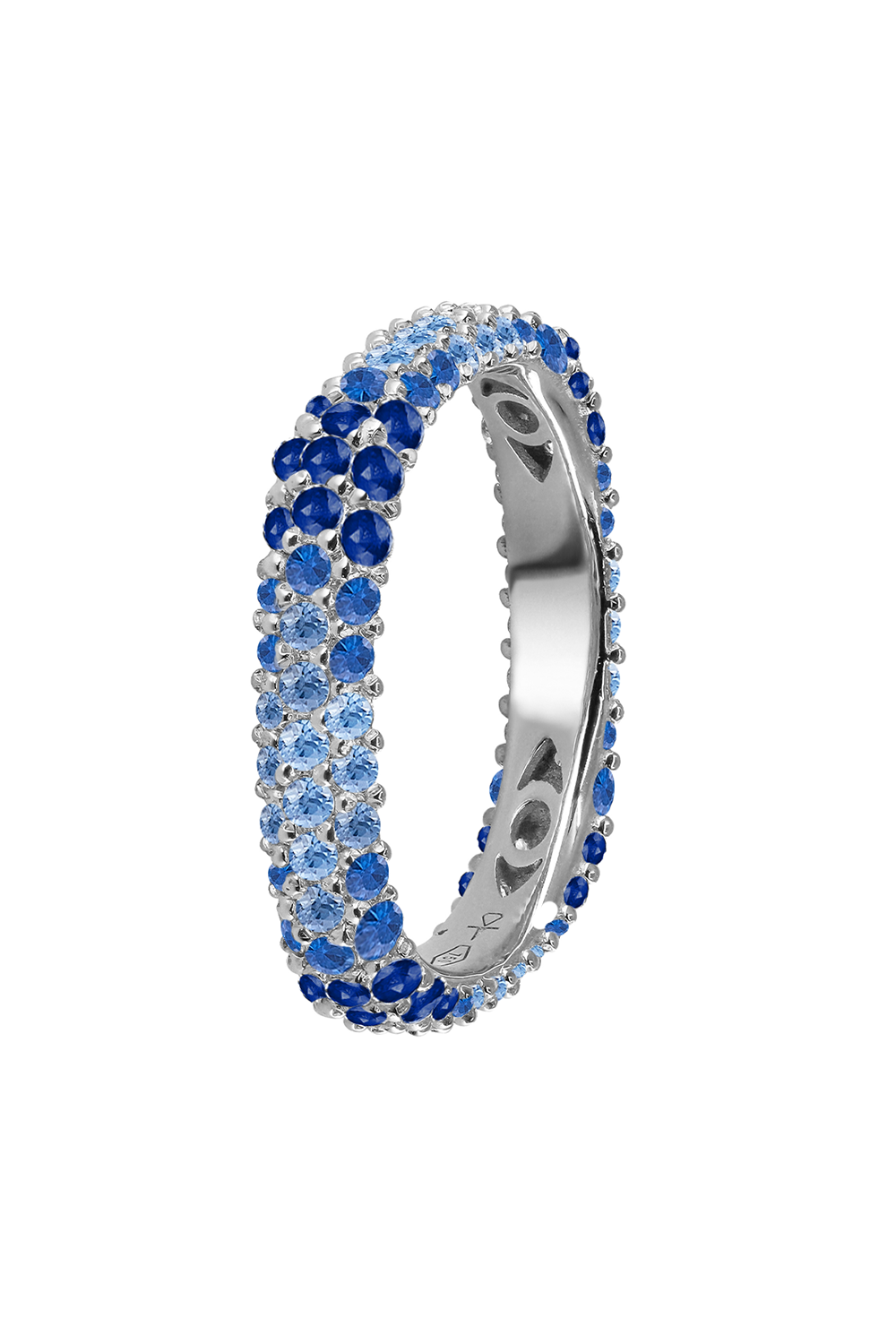 FULLORD-Blue Sapphire Eternity Ring-WHITE GOLD