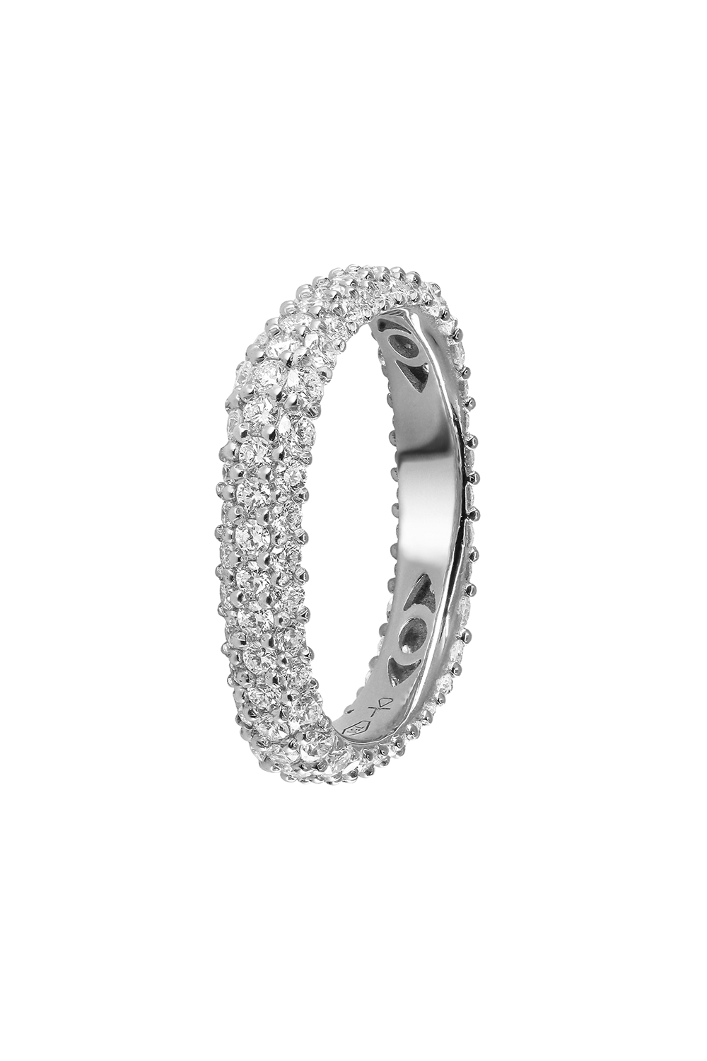 FULLORD-Diamond Eternity Band Ring - White Gold-WHITE GOLD