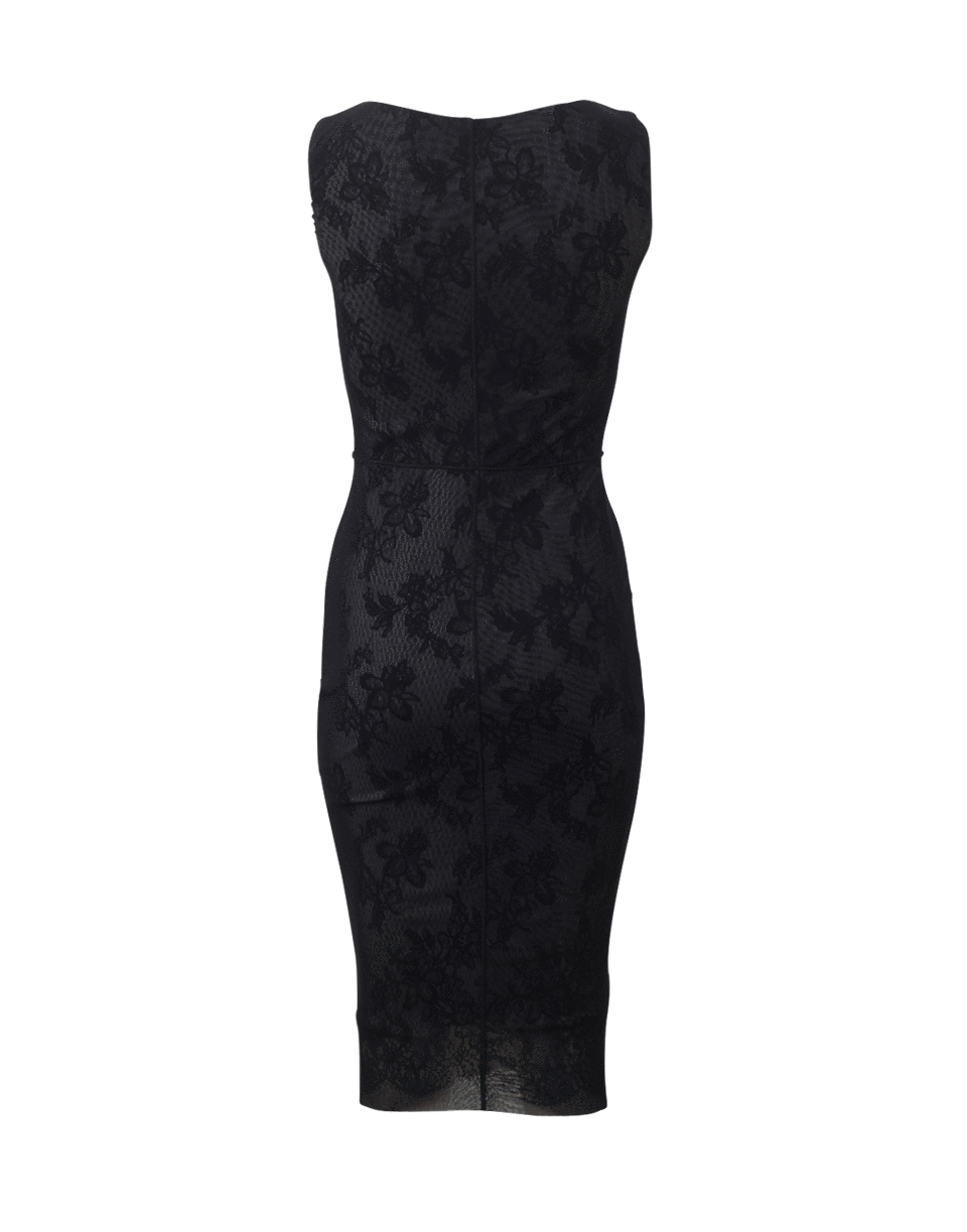 FUZZI-Lace Underlay Floral Dress-
