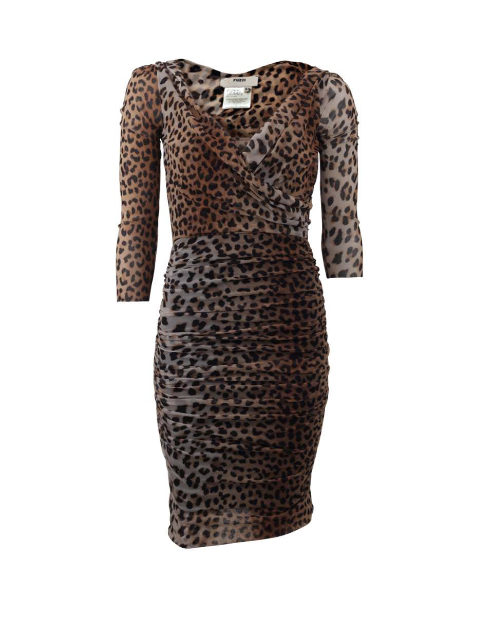 FUZZI-Leopard Print Dress-