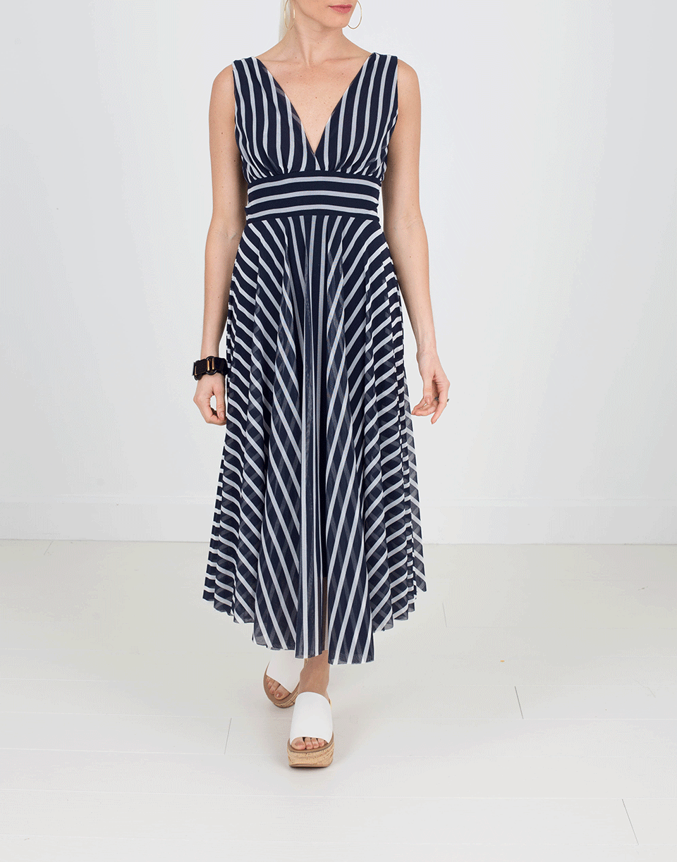 FUZZI-Striped Midi Dress-