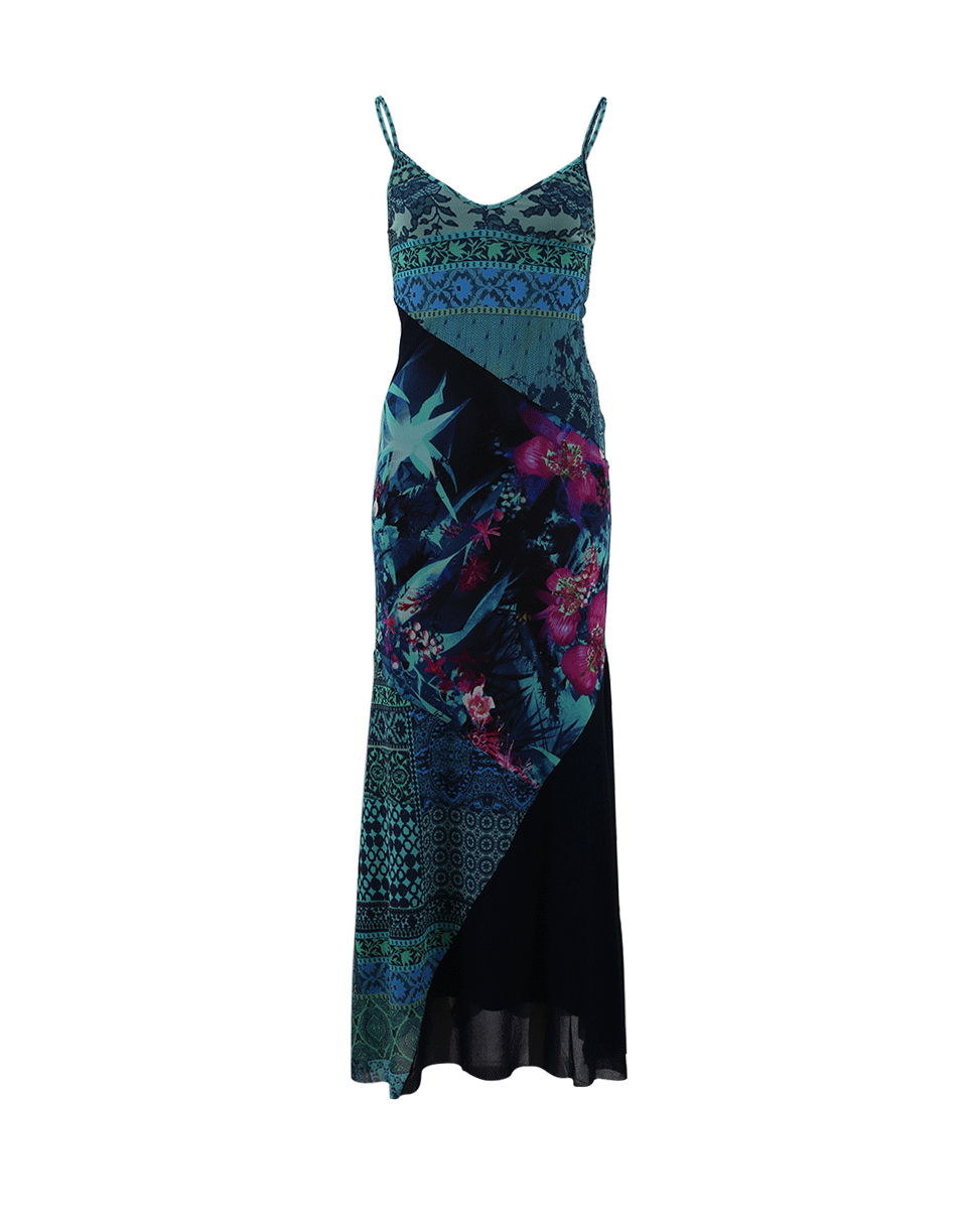 FUZZI-Multi Print Tank Maxi Dress-