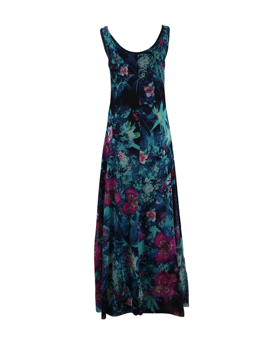 FUZZI-Long Tank Dress-TURCHESE