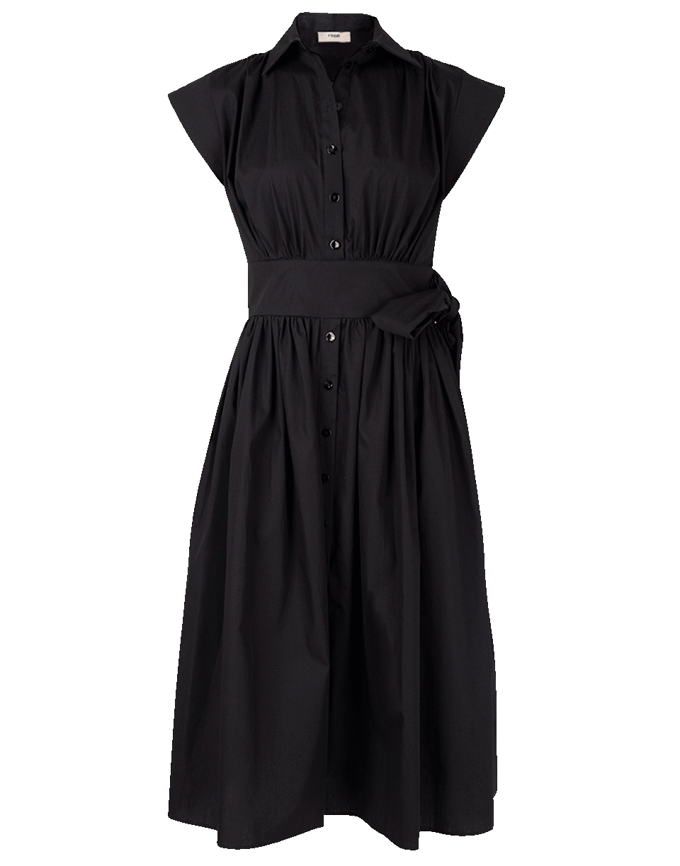 FUZZI-Button Down Cotton Tie Dress-