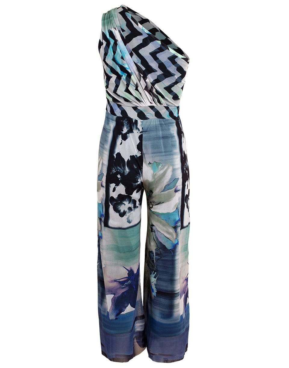 FUZZI-One Shoulder Print Jumpsuit-