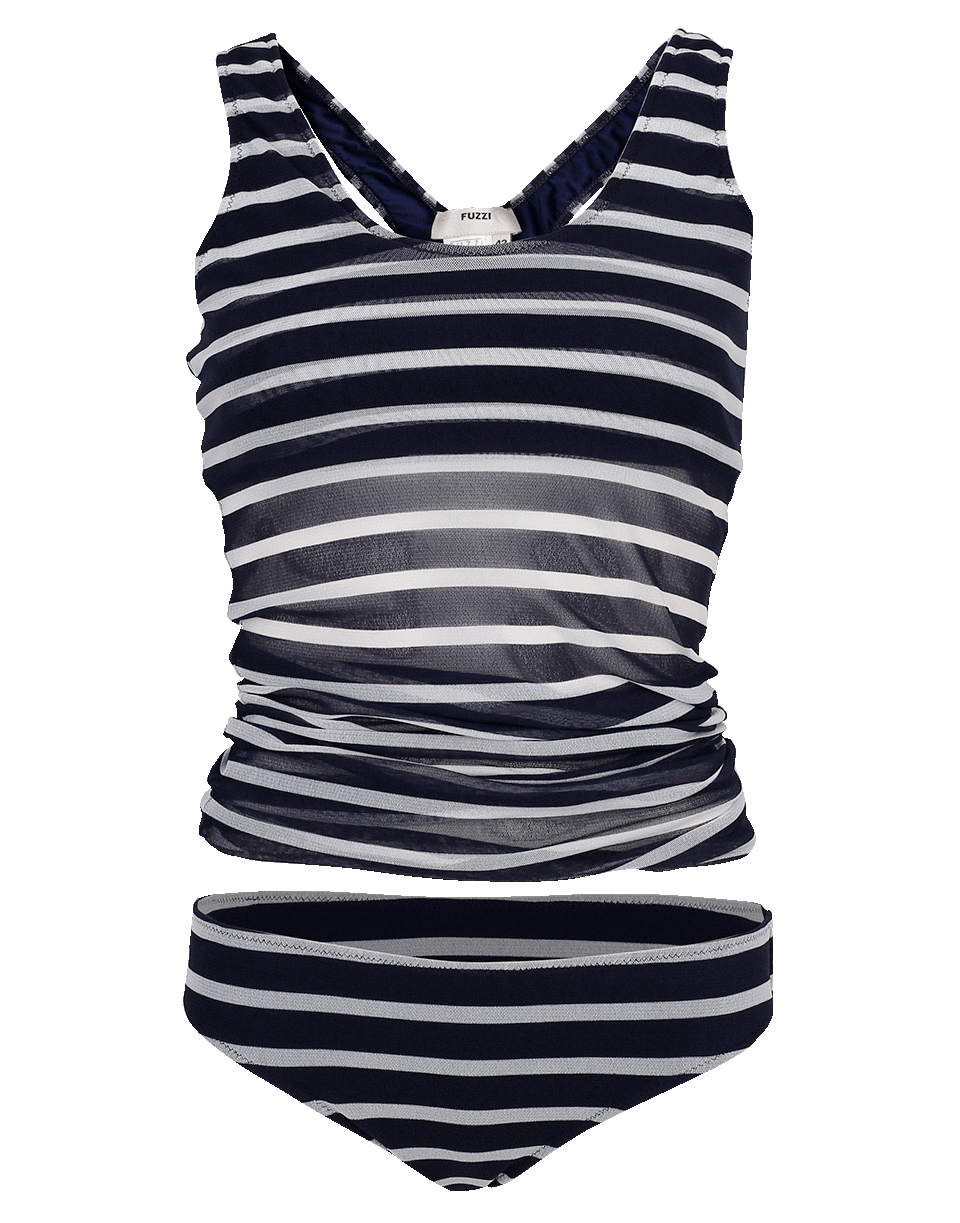FUZZI-Striped Tankini Swimsuit-