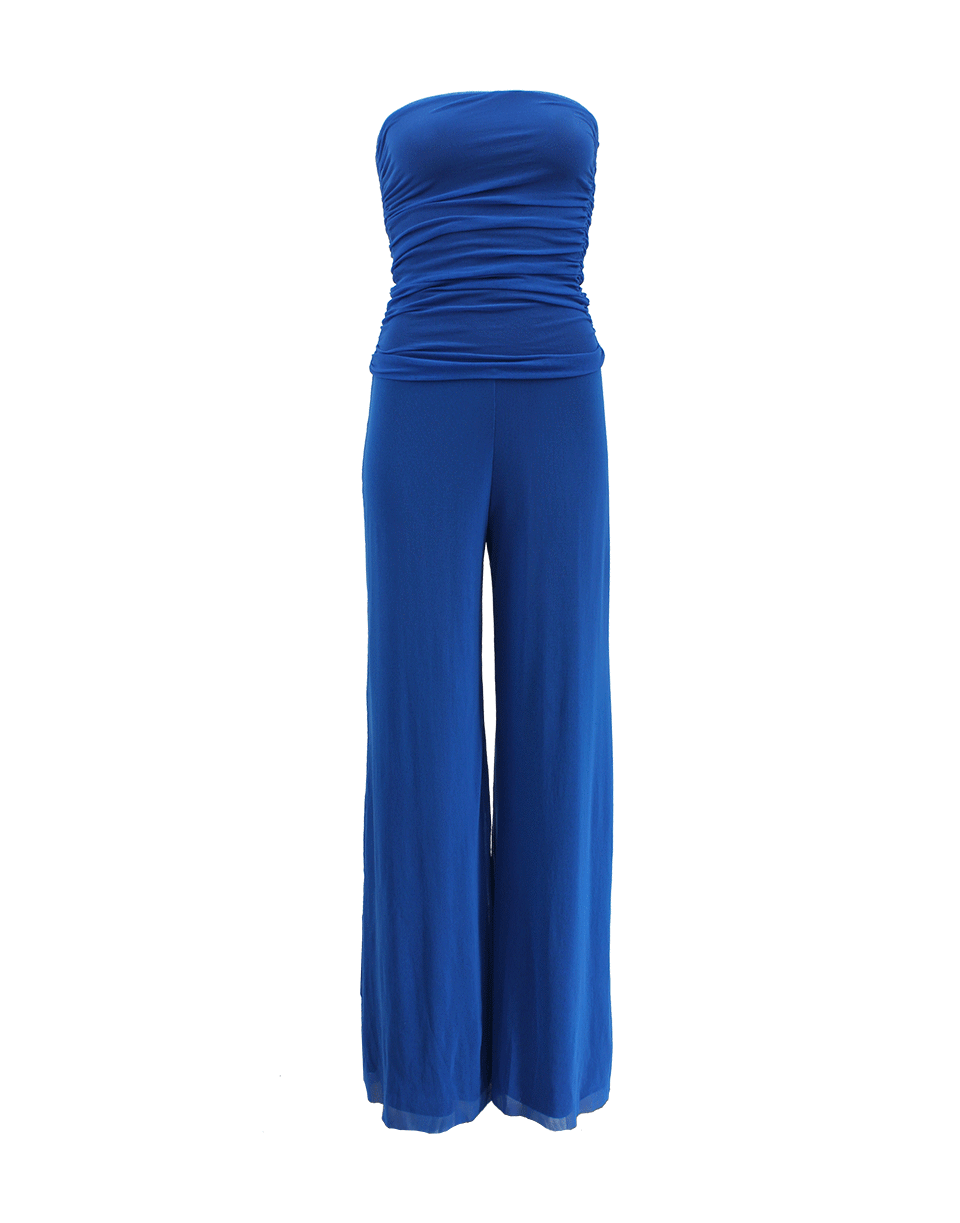 FUZZI-Strapless Wide Leg Jumpsuit-