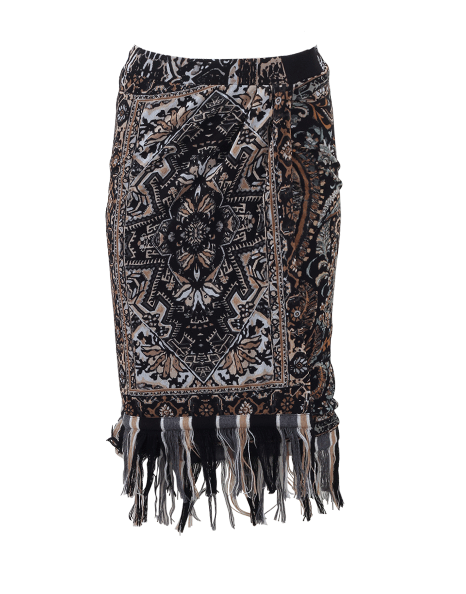 FUZZI-Fringed Wrap Skirt-