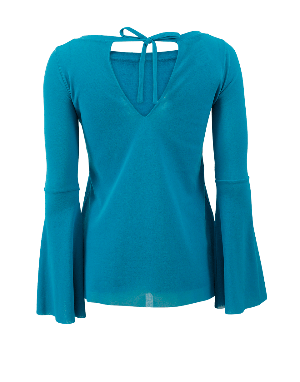 FUZZI-Bell Sleeve Tie Back Top-