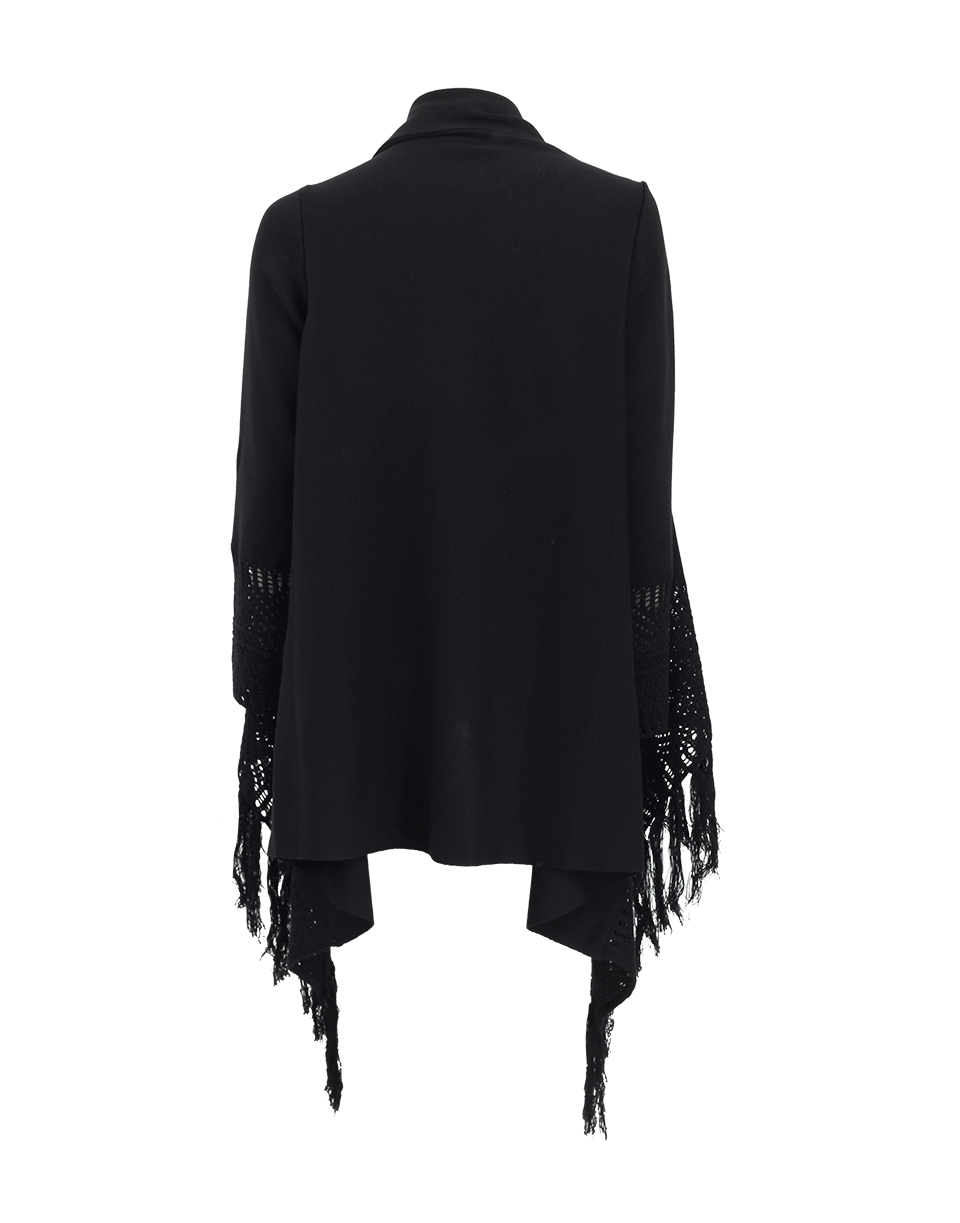 FUZZI-Drapey Tassel Trim Cardigan-