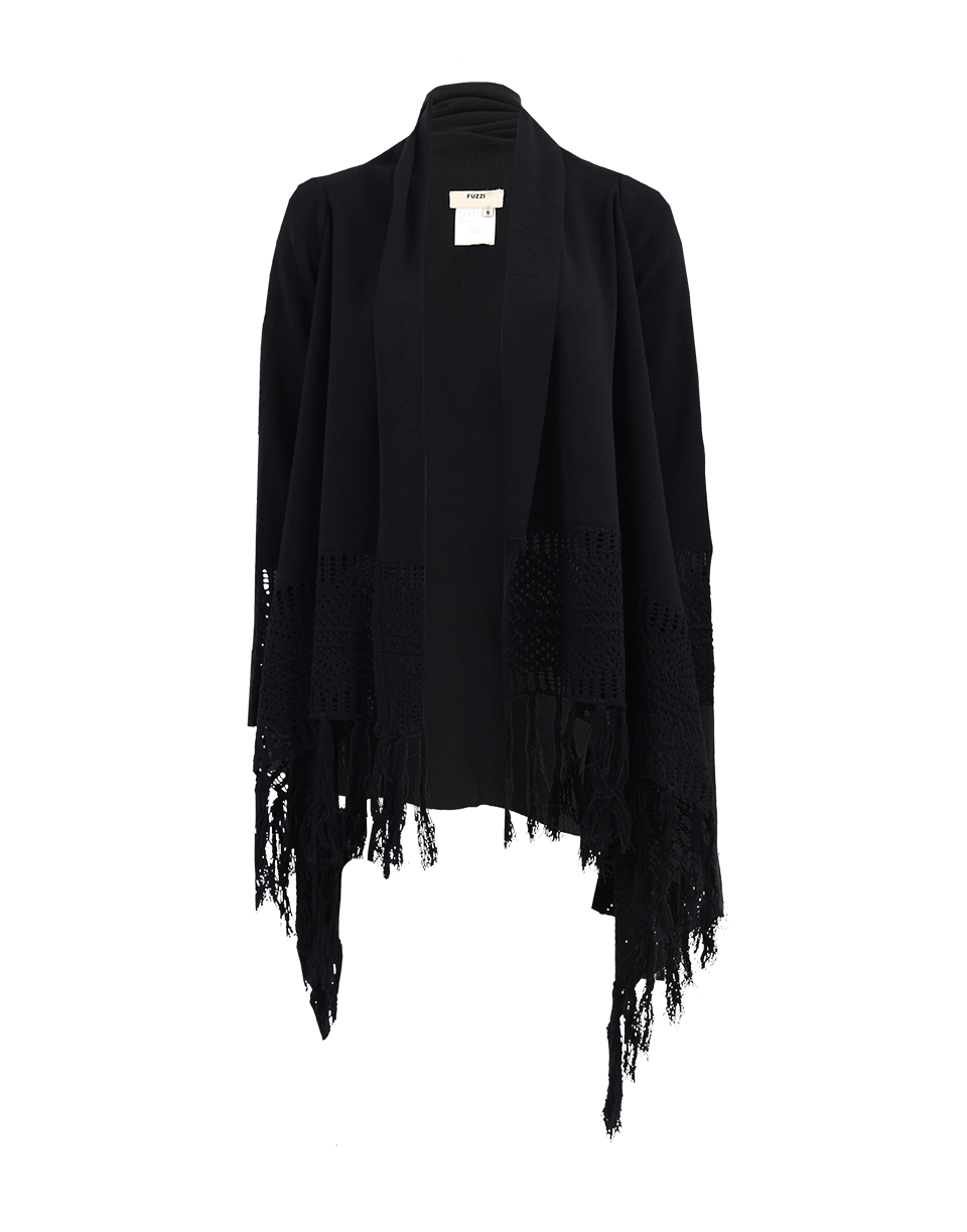 FUZZI-Drapey Tassel Trim Cardigan-