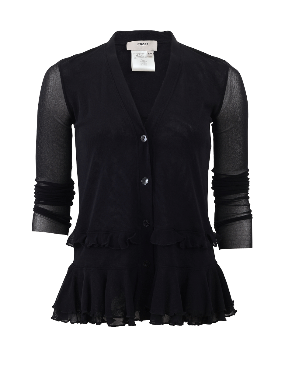 FUZZI-Ruffle Bottom Cardigan-
