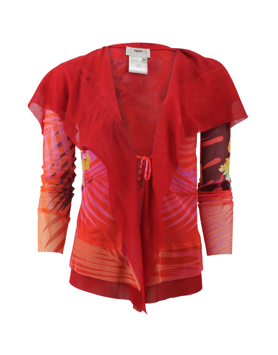 FUZZI-Cascade Printed Cardigan-