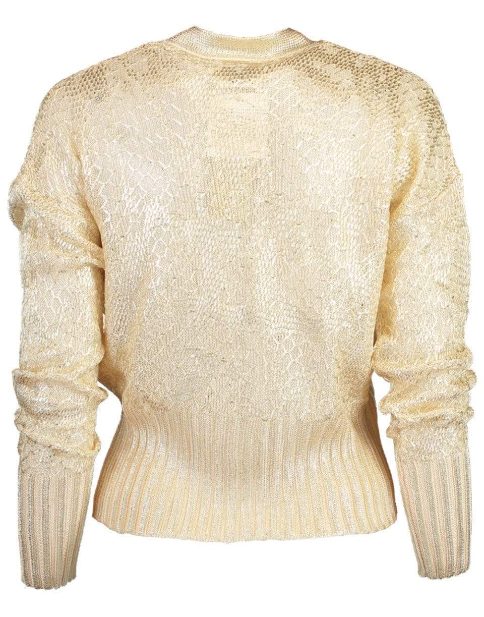 FUZZI-Long Sleeve Button Front Metallic Cardigan-