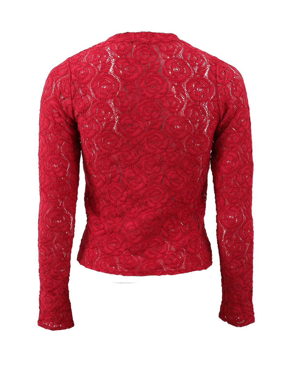 FUZZI-Lace Crewneck Cardigan-