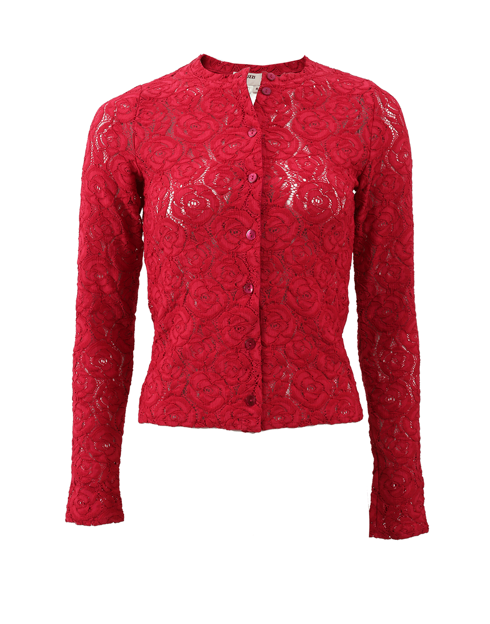 FUZZI-Lace Crewneck Cardigan-