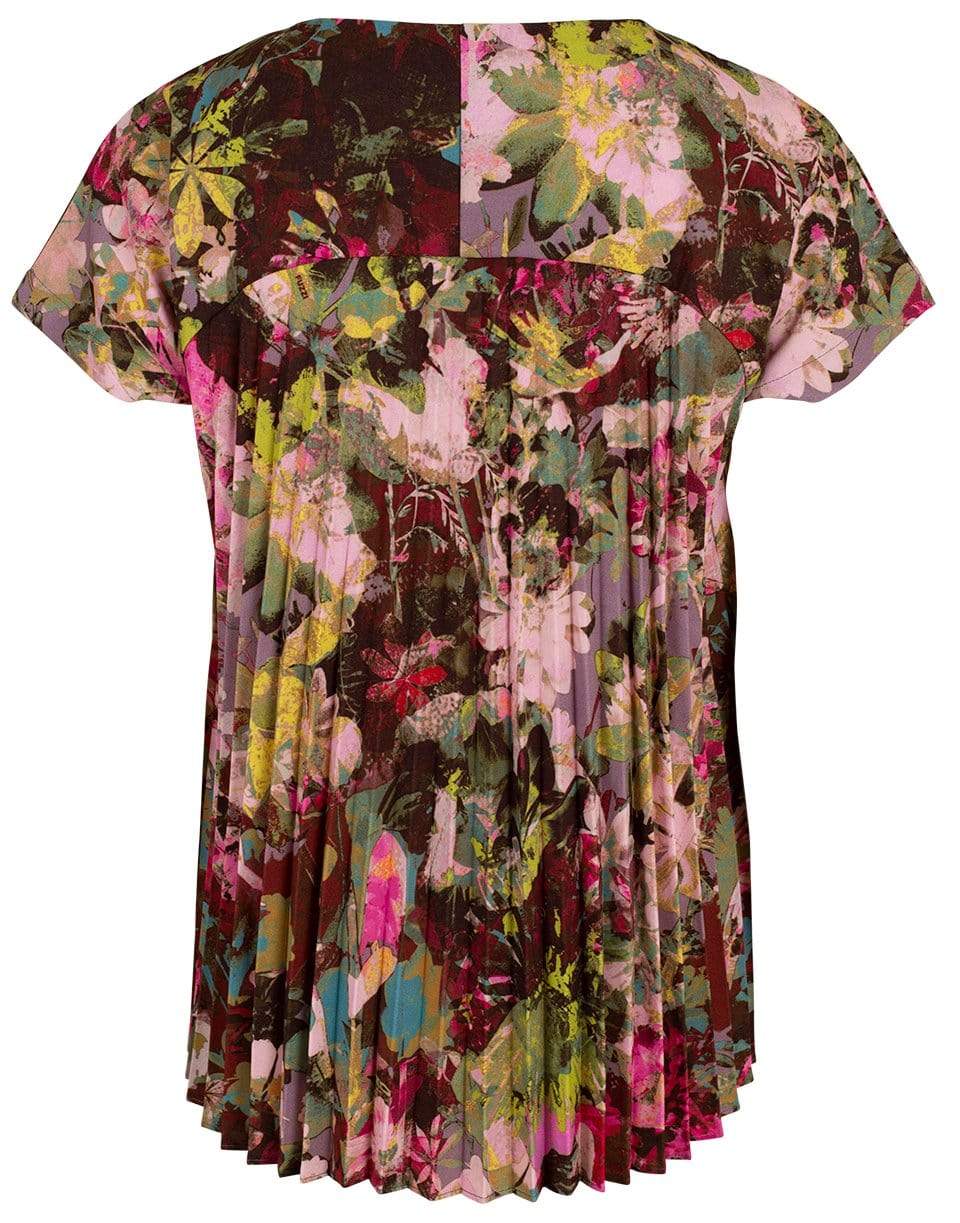 FUZZI-Pleated Printed Top-