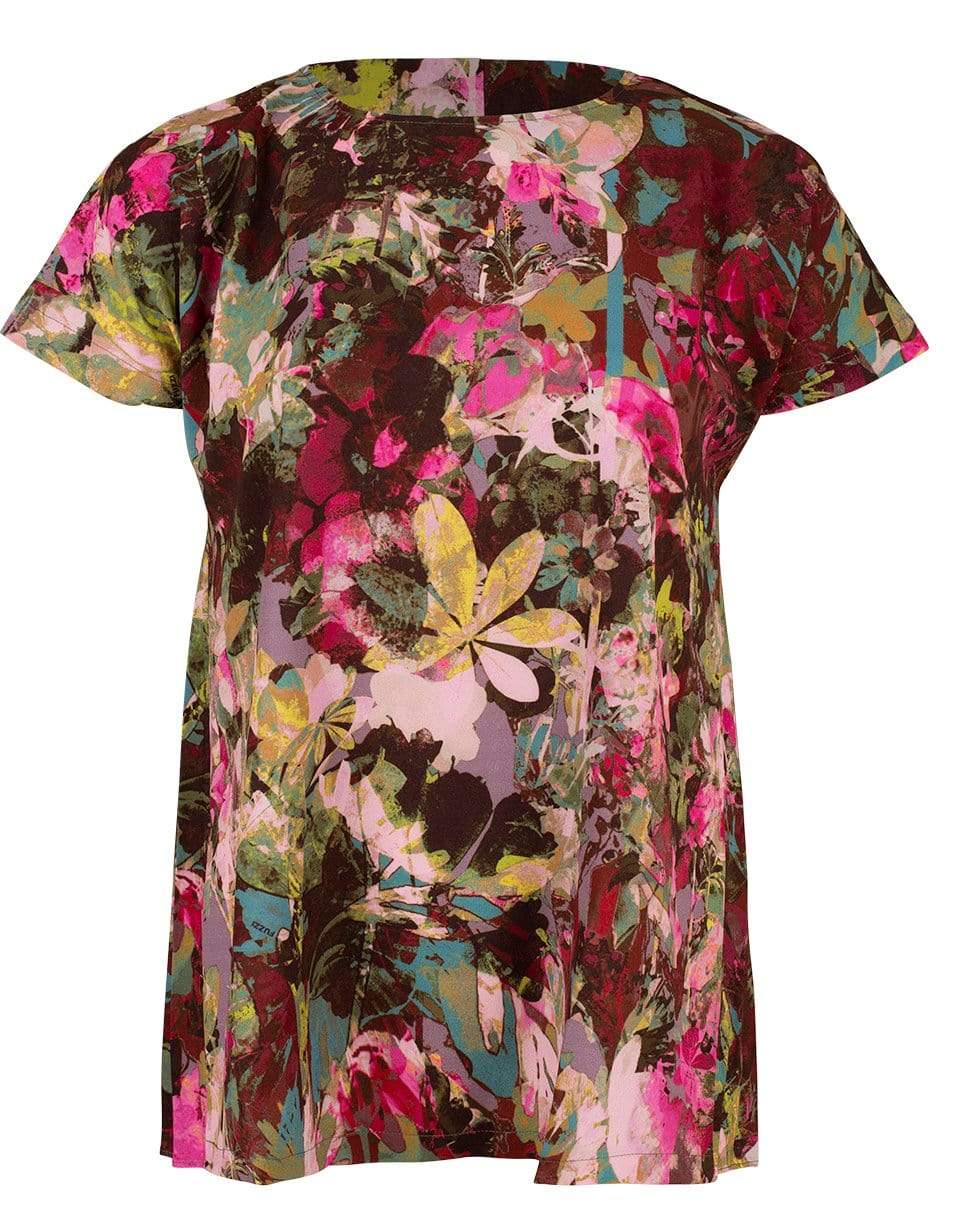 FUZZI-Pleated Printed Top-