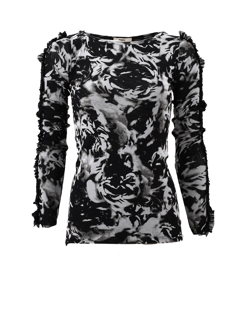 FUZZI-Rose Print Top-