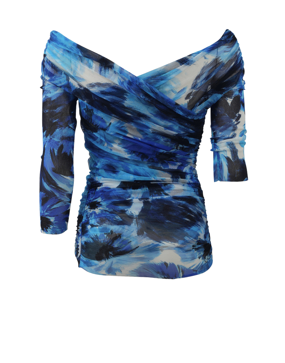 FUZZI-Wide V Floral Top-