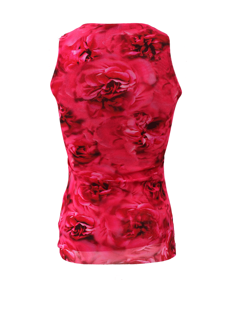 FUZZI-Crossover Rose Print Top-