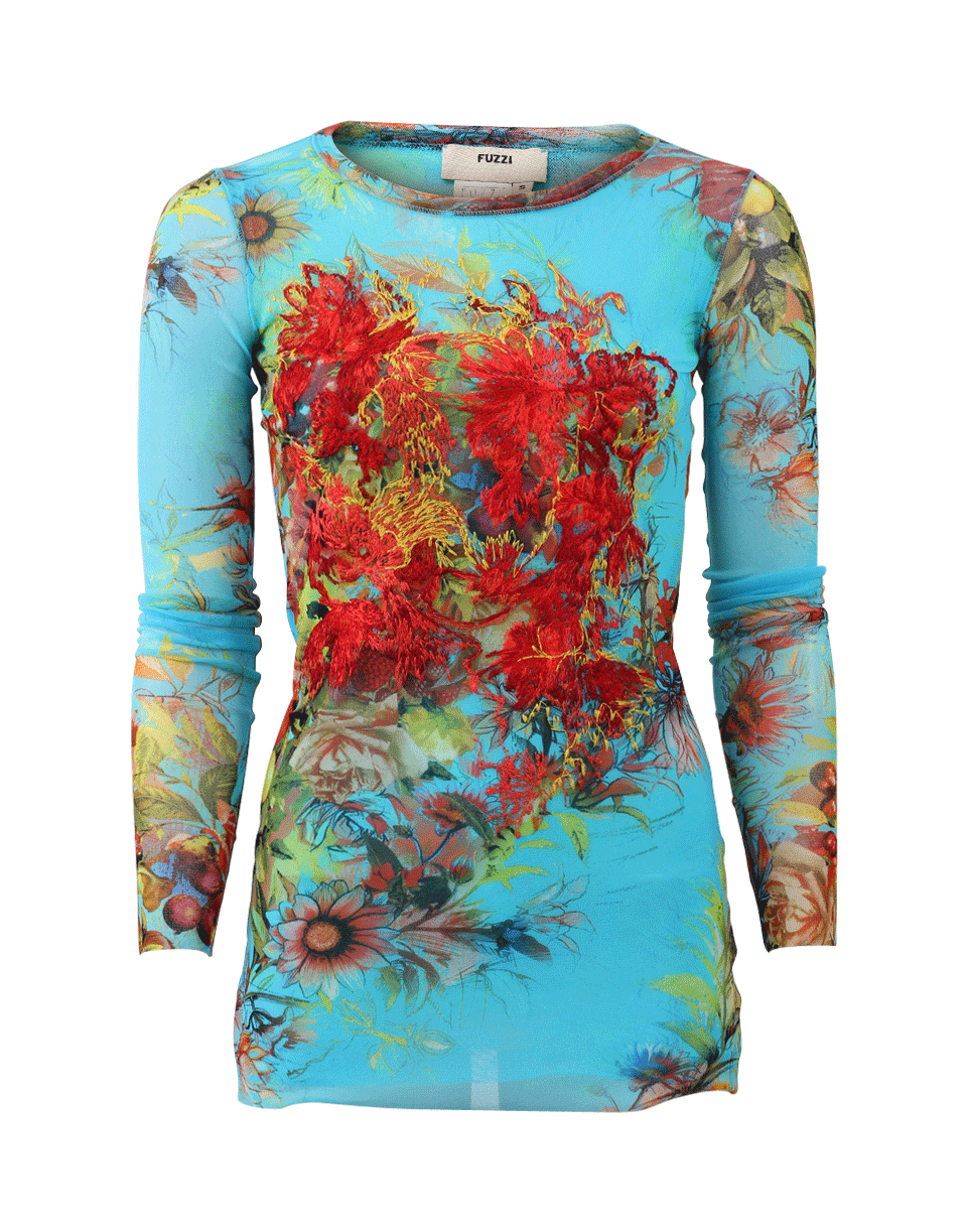 FUZZI-Embroidered Floral Top-