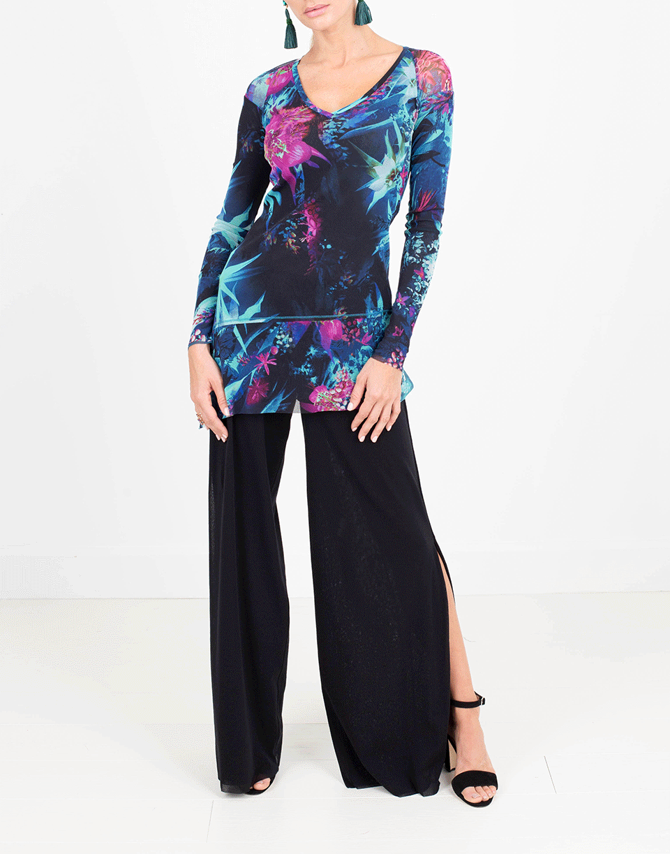 FUZZI-Floral Asymmetrical Top-