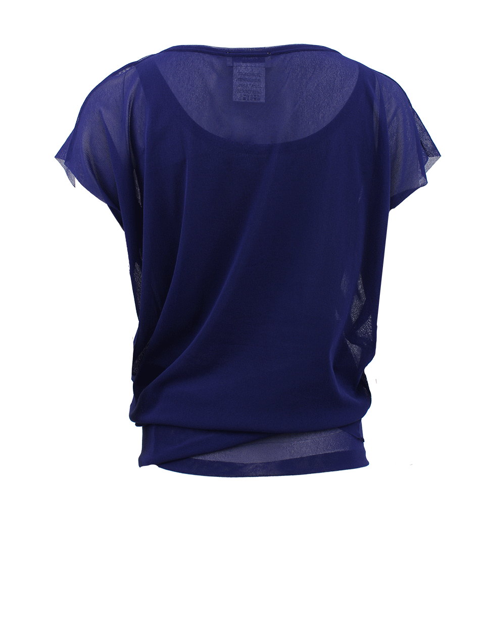 FUZZI-Short Sleeve Wide Neck Layer Top-