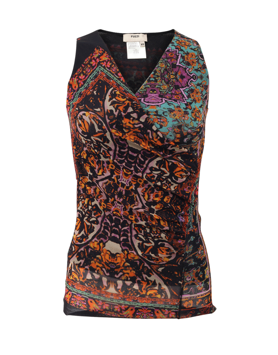 FUZZI-V-Neck Print Tank-