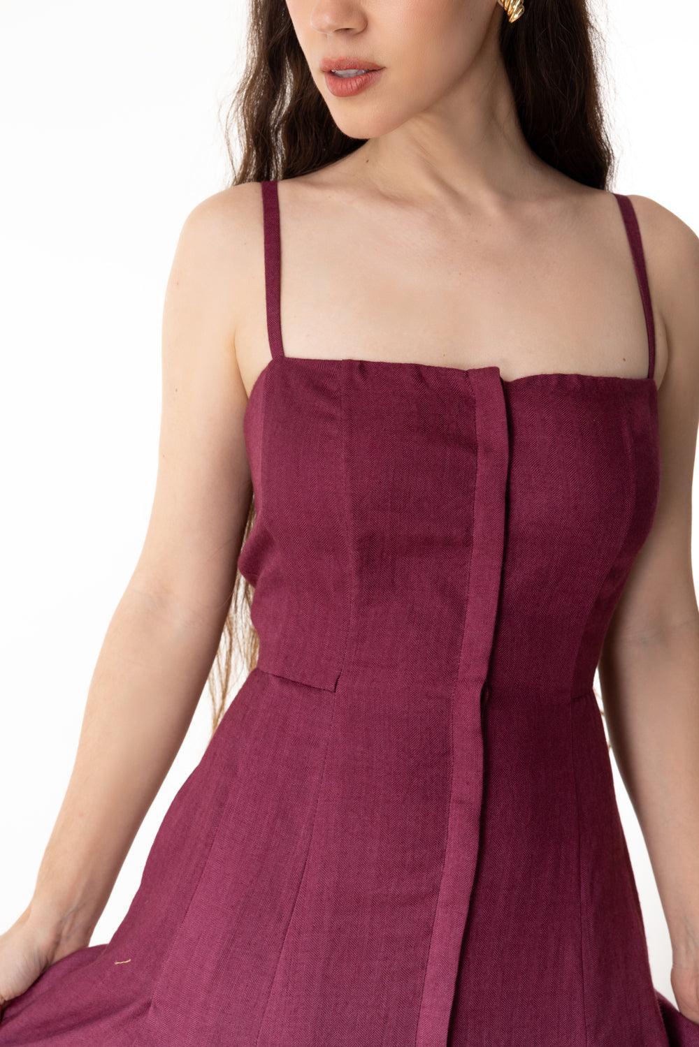 Magritte Dress-BORDEAUX-38-CLOTHINGDRESSCASUAL-GABRIELA HEARST