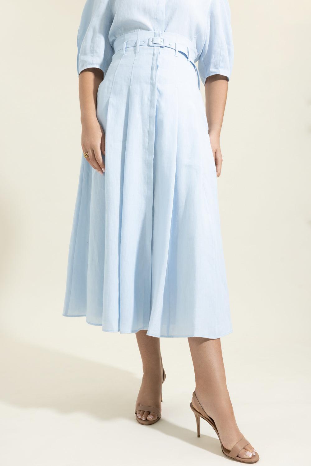 Dugald Midi Skirt-BLUE-40-CLOTHINGSKIRTMIDI-GABRIELA HEARST
