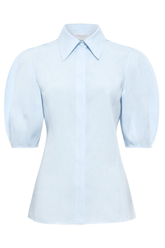 Sansi Top - Light Blue-BLUE-40-CLOTHINGTOPBLOUSE-GABRIELA HEARST