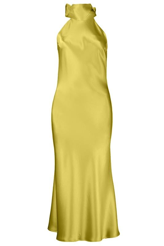 GALVAN LONDON-Cropped Sienna Dress - Chartreuse-
