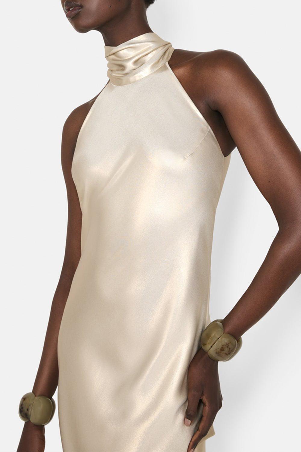 GALVAN LONDON-Cropped Sienna Dress - Champagne-
