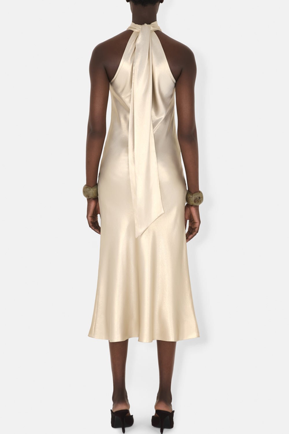 GALVAN LONDON-Cropped Sienna Dress - Champagne-