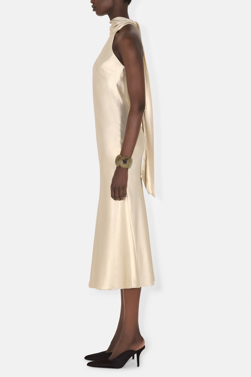 GALVAN LONDON-Cropped Sienna Dress - Champagne-