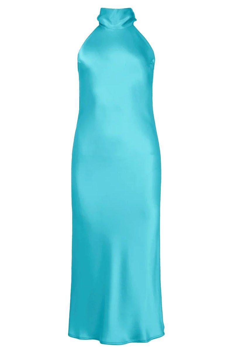 GALVAN LONDON-Cropped Sienna Dress - Lagoon-