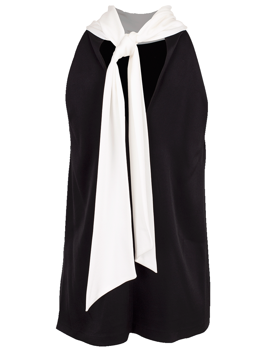 GALVAN LONDON-Sash Neck Tunic-BLK/WHT