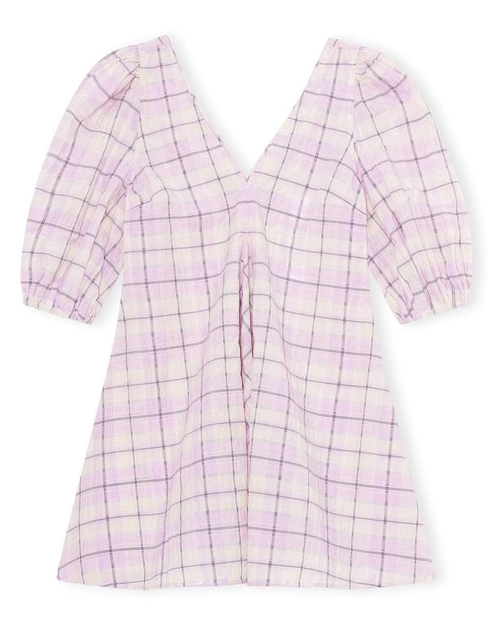GANNI-Bloom Seersucker Checkered Top-