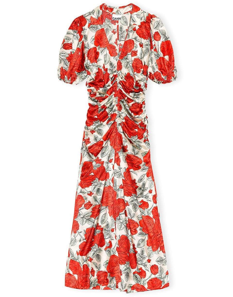 GANNI-Silk Stretch Satin Dress-