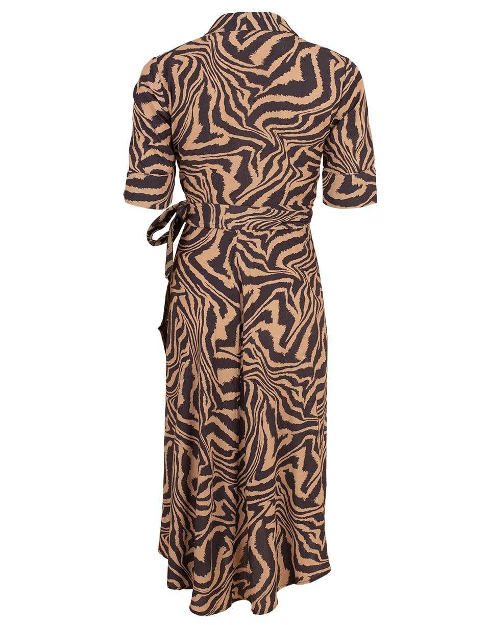 GANNI-Printed Crepe Wrap Dress-