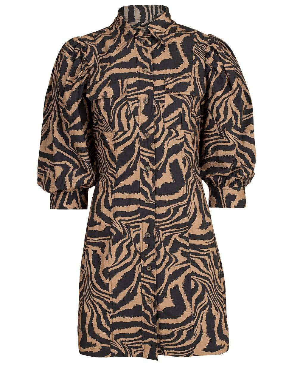 GANNI-Print Cotton Poplin Dress-
