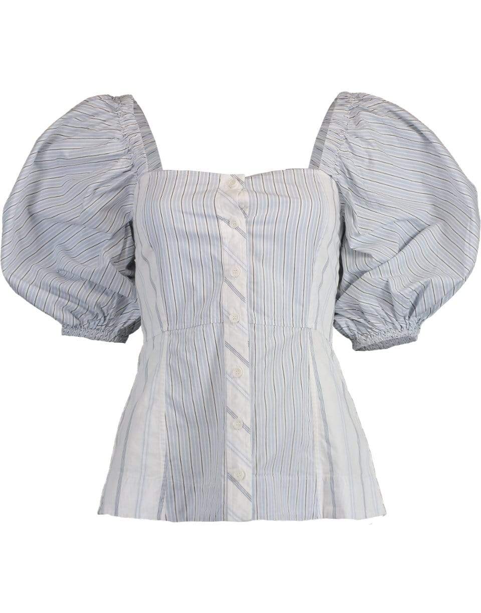 GANNI-Cotton Square Neck Top-