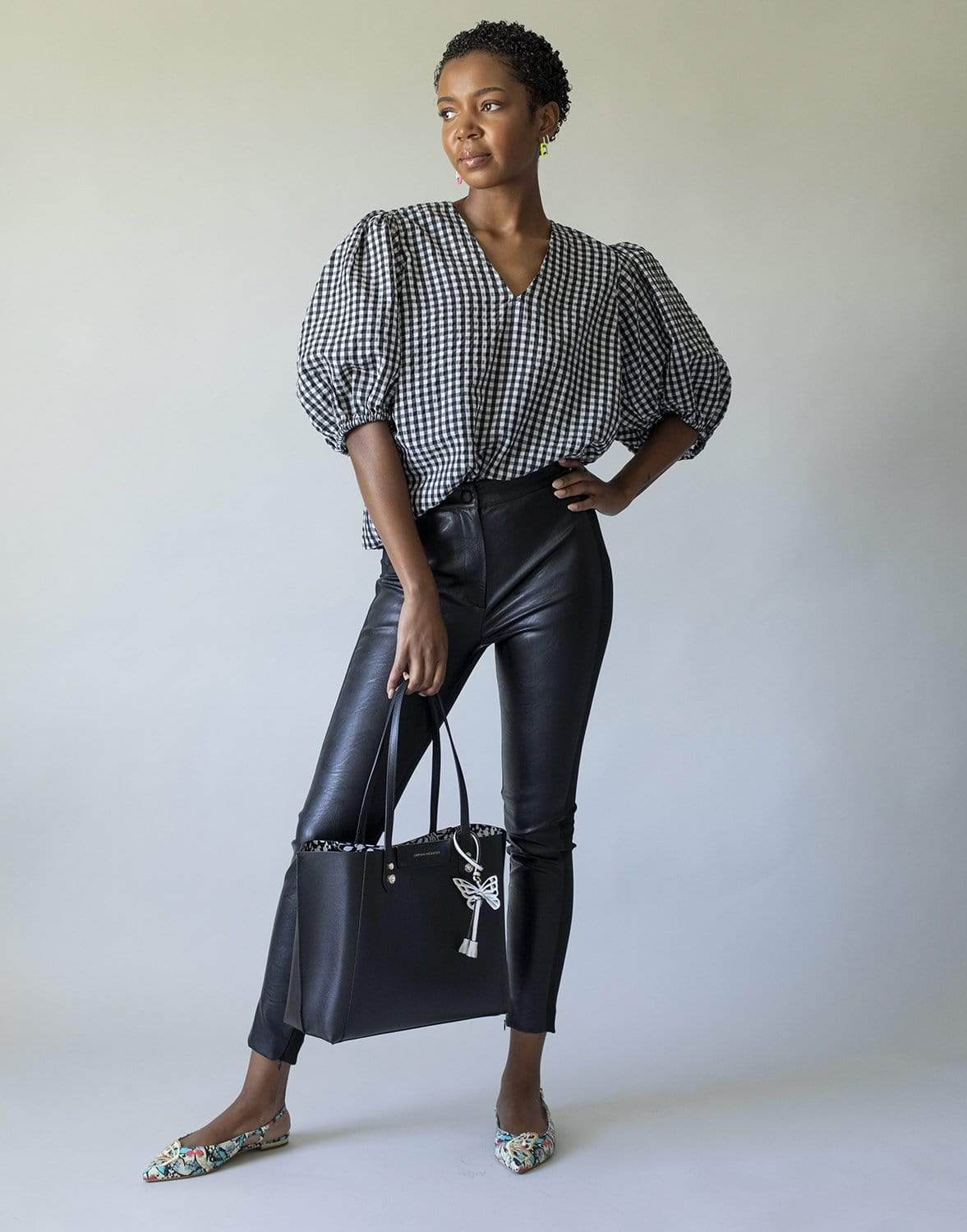 GANNI-Seersucker Check Top-