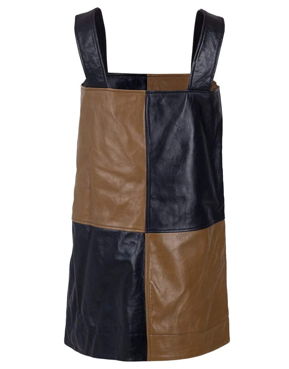 GANNI-Colorblock Lamb Leather Dress-