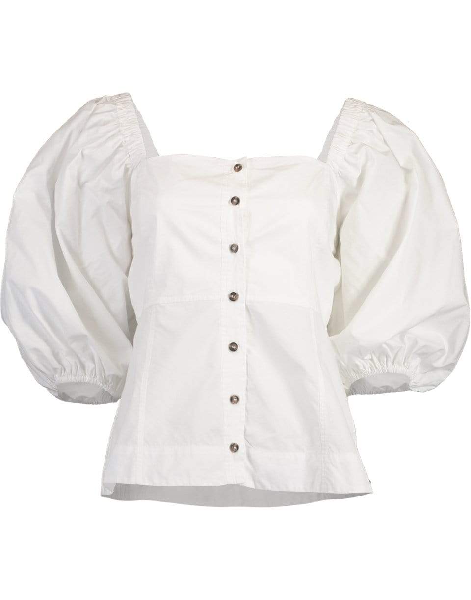 GANNI-Cotton Poplin Blouse-