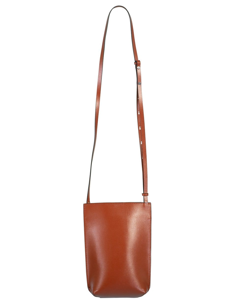 GANNI-Recycled Leather Brown Crossbody Mini Bag-BROWN