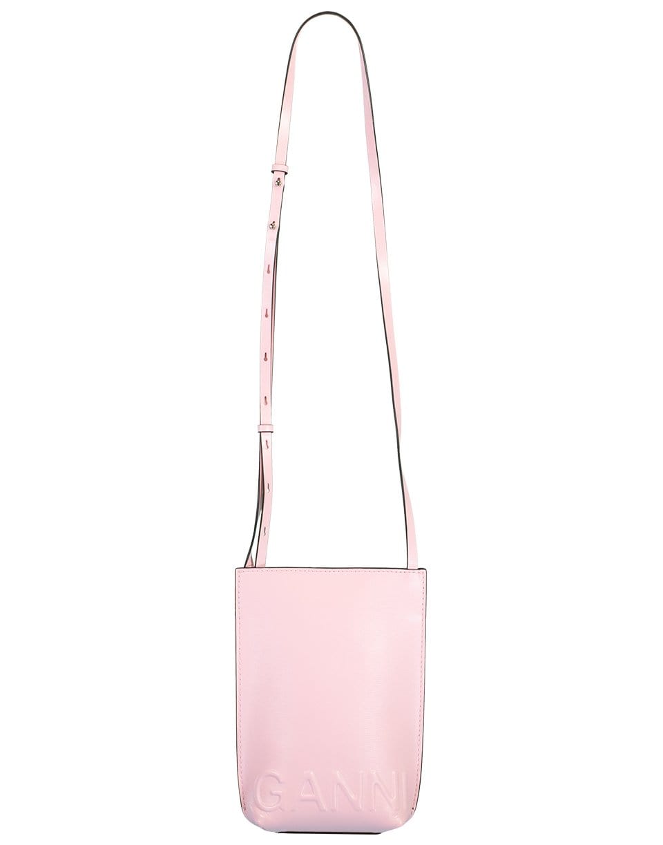GANNI-Recycled Leather Pink Crossbody Mini Bag-PINK