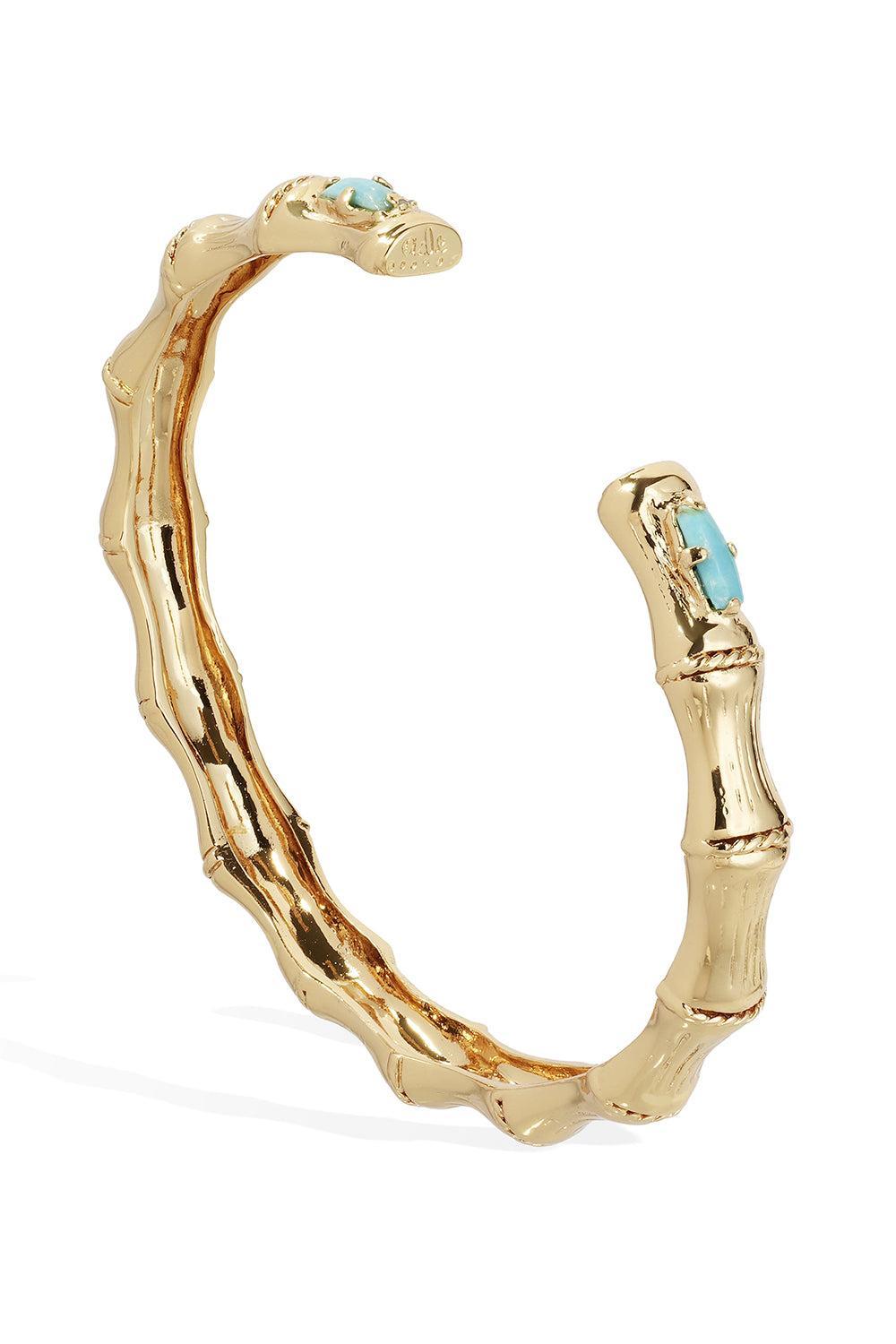 Turquoise Bambou Jonc Strass Bracelet-TURQUOIS-JEWELRYBOUTIQUEBRACELET O-GAS BIJOUX